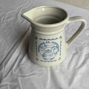 lot 58 image: Ceramic Pitcher,  Brewster NE Centennial 1887 to 1987