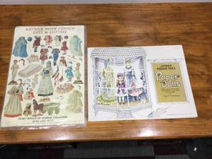 lot 60 image: Antique Paper Doll Cutouts with Clothes - Exact Replica of Museum Collection of 1800s - French Doll Paper Dolls