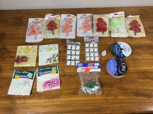 lot 80 image: Lot of Sewing & Craft Roses and Ribbon Embellishments