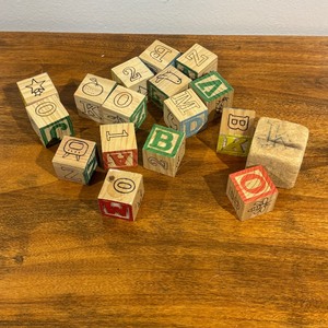 lot 108 image: Small Wooden Letter Blocks