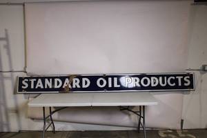 lot 3 image: Large Vintage Standard Oil Products Metal Sign