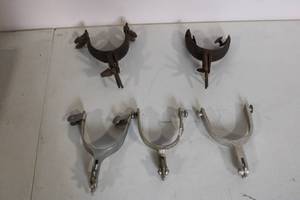 lot 32 image: Collection of 5 Vintage Horse Riding Spurs