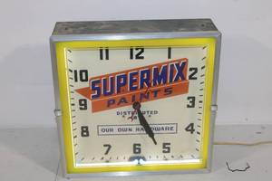 lot 49 image: Vintage Supermix Paints Wall Clock