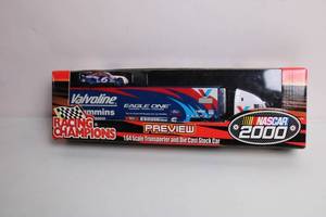 lot 87 image: Mark Martin 164 Scale Transporter and Die Cast Stock Car