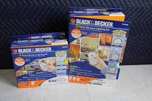 lot 106 image: Black & Decker Wireless Lighting Kit Set with 2 Kits - 2 Piece Kit and 5 Piece Kit