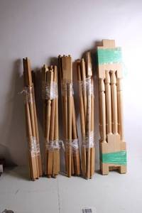 lot 243 image: Set of Wooden Table Legs and Spindles for Furniture Projects