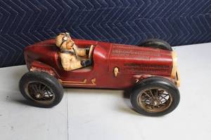 lot 280 image: Vintage Racing Car Model with Driver Figurine