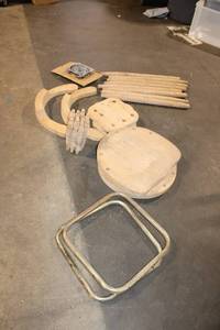 lot 289 image: Wooden Stool Frame Parts Kit - Unassembled