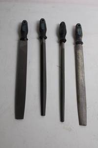 lot 302 image: Set of 4 Metal Files with Ergonomic Handles