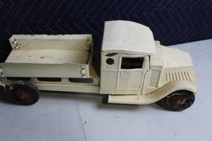 lot 316 image: Vintage Toy Truck - Metal with Off-White Finish