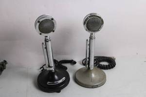 lot 351 image: Set of 2 Vintage Desk Microphones with Cables