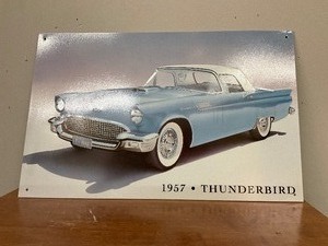 lot 16 image: 1957 Thunderbird Metal Sign