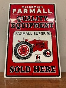 lot 23 image: Farmall Quality Equipment Sold Here Metal Sign