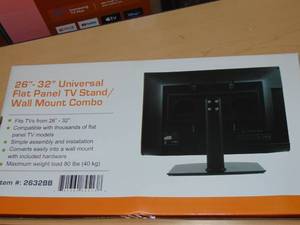 lot 30A image: 26 - 32 Universal Flat Panel TV Stand  Wall Mount Combo 2632BB - 80 Lbs. Max