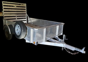 lot 2 image: Utility Trailer with Diamond Plate Sides and Rear Gate