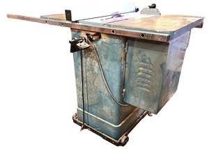 Jet Industrial Table Saw with Rolling Base and Adjustable Fence