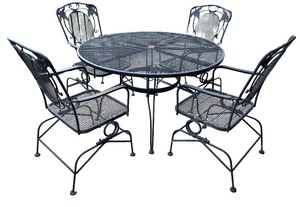 lot 56 image: 5-Piece Outdoor Iron Mesh Patio  Set