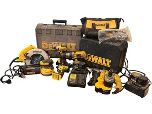 lot 65 image: Comprehensive DeWalt Power Tool Set with Cases & Accessories