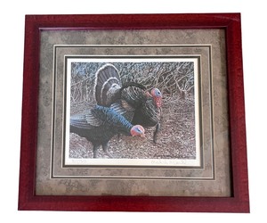 lot 104 image: Framed Limited Edition Print of Wild Turkeys by Marilyn McRell, 81750