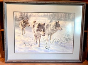 lot 126 image: Limited Edition Terrill Knaack Wolf Print, Framed - 639650
