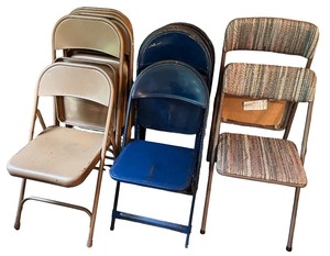 lot 148 image: Mixed Metal Folding Chairs