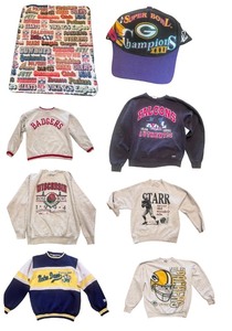 lot 154 image: Collection of Vintage NFL Sweatshirts and Super Bowl Hat