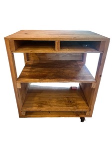 lot 160 image: Wooden Storage Cart with Shelves and Casters