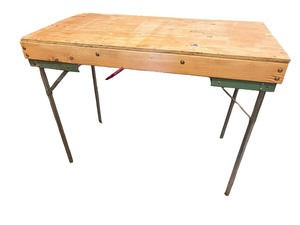 lot 163 image: Wooden Workbench with Metal Legs