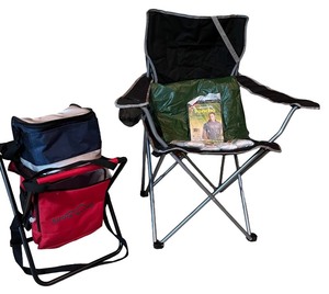 lot 259 image: Folding Camping Chairs, Ponchos, Cooler and Tarp - Including Eddy Bauer Brand