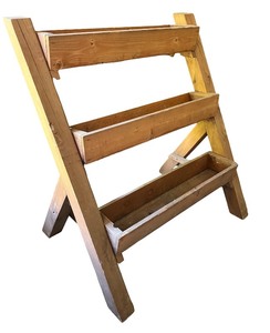 lot 14 image: Rustic Wooden Tiered Plant Stand