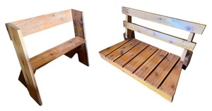 lot 15 image: Set of 2 Wooden Outdoor Benches