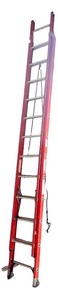 lot 28 image: Heavy-Duty Red Extension Ladder