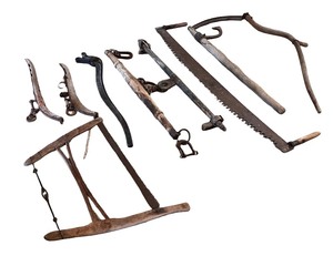 lot 43 image: Antique Collection of Logging and Harvesting Hand Tools