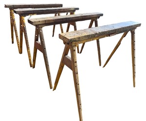 lot 51 image: Set of 4 Wooden Sawhorses