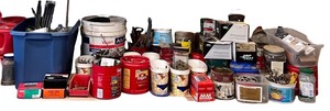 lot 173 image: Large Collection of Assorted Nails, Screws, and Hardware Supplies