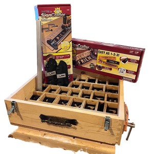 lot 191 image: Milescraft SignCrafter Kit with Wooden Storage Box