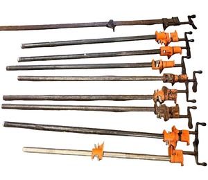 lot 195 image: Set of 9 Bar Clamps Various Sizes