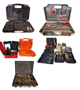 lot 203 image: Collection of Drill Bit Sets with Storage Cases