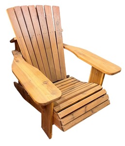 lot 206 image: Wooden Adirondack Chair with Natural Finish