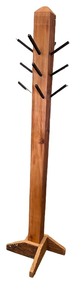 lot 207 image: 70-Inch Wooden Coat Rack with Metal Pegs