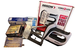 lot 212 image: Arrow Cordless Staple Gun with Assorted Staples