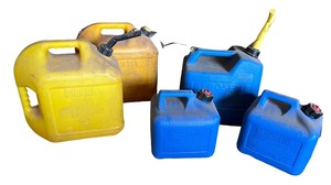 lot 221 image: Collection of 5 Fuel Containers Diesel & Kerosene