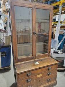Cabinet with Original Glass Doors (562632) Includes Working Lock and Key