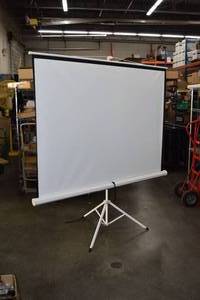 lot 67 image: Portable Manual Wall  Tripod Video Projection Screen - 6 Wide