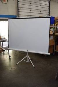 lot 68 image: Portable Manual Wall  Tripod Video Projection Screen - 6 Wide