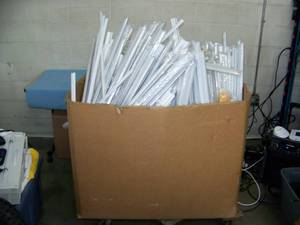 lot 100 image: HUGE LOT of Panduit Cable  Wire Cover Low-Voltage Raceway Channel - 3 White Sections