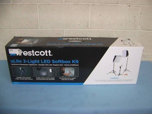 lot 101 image: NEW in Box  Westcott uLite LED 3-Light Professional Photography Softbox Lighting Kit