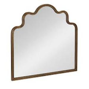 lot 4 image: Kate and Laurel Leanna Walnut Brown 32 in. W x 27 in. H Arch Wood Framed Mirror   Customer Returns See Pictures