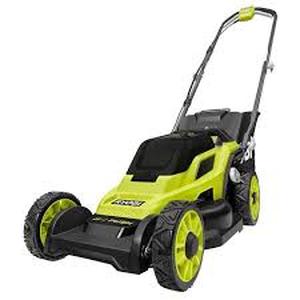 lot 55 image: RYOBI ONE 18V 13 in. Cordless Battery Walk Behind Push Lawn Mower (Tool Only)  Customer Returns See Pictures