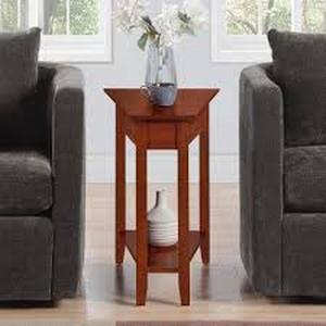 lot 58 image: Convenience Concepts American Heritage Cherry Wedge End Table  Customer Returns See Pictures